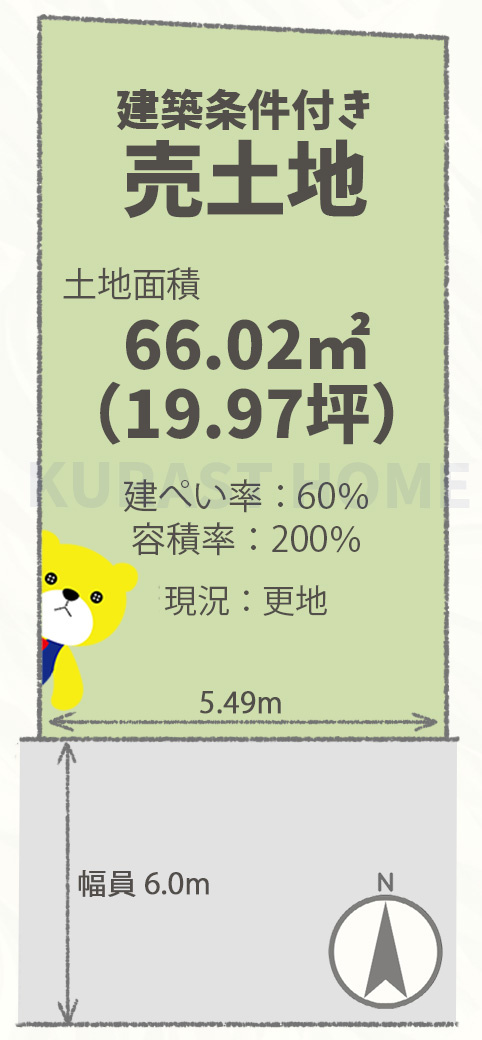 長岡京市神足神田　建築条件付き土地