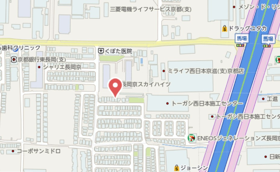 長岡京市神足神田　建築条件付き土地の地図