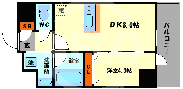 エステムコート大阪福島ルアーナの間取り|エステムコート大阪福島ルアーナ　間取り