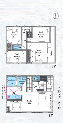 藤沢市善行坂2期　新築戸建　全３棟2号棟の間取り