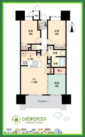 グランフォセット平中央公園　中古マンションの間取り|いわき駅徒歩16分で通勤・通学も安心です(*^^*)