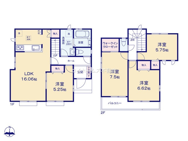 【間取り】 | 一宮市時之島字新田東37『仲介料無料』新築戸建て | C号棟