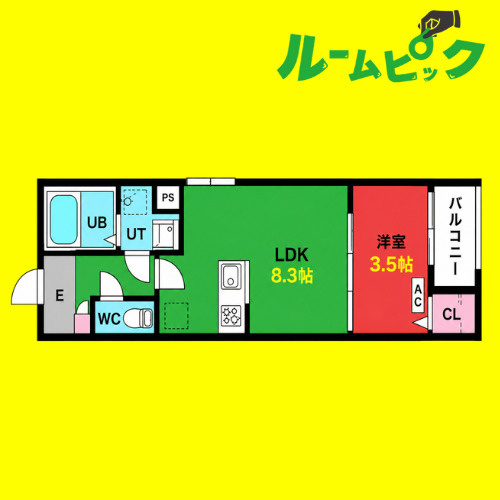 Patina東枇杷島(パティーナヒガシビワジマ)　名古屋市賃貸　仲介手数料無料の間取り