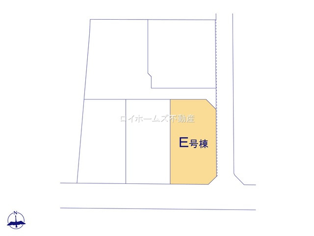 【区画図】 | 一宮市時之島字新田東37『仲介料無料』新築戸建て | E号棟