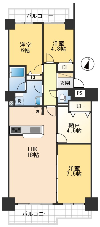 サンロイヤル箕面コスモ1号館の間取り