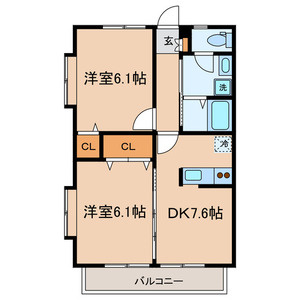 【間取り】 | ベルハウス貫井B棟