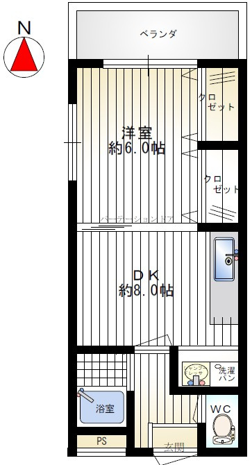 神戸市北区鈴蘭台北町１丁目の賃貸マンションの間取り