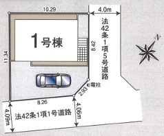 狭山市北入曽　新築分譲　西武新宿線『入曽駅』徒歩17分　【御狩場小学区】の区画図