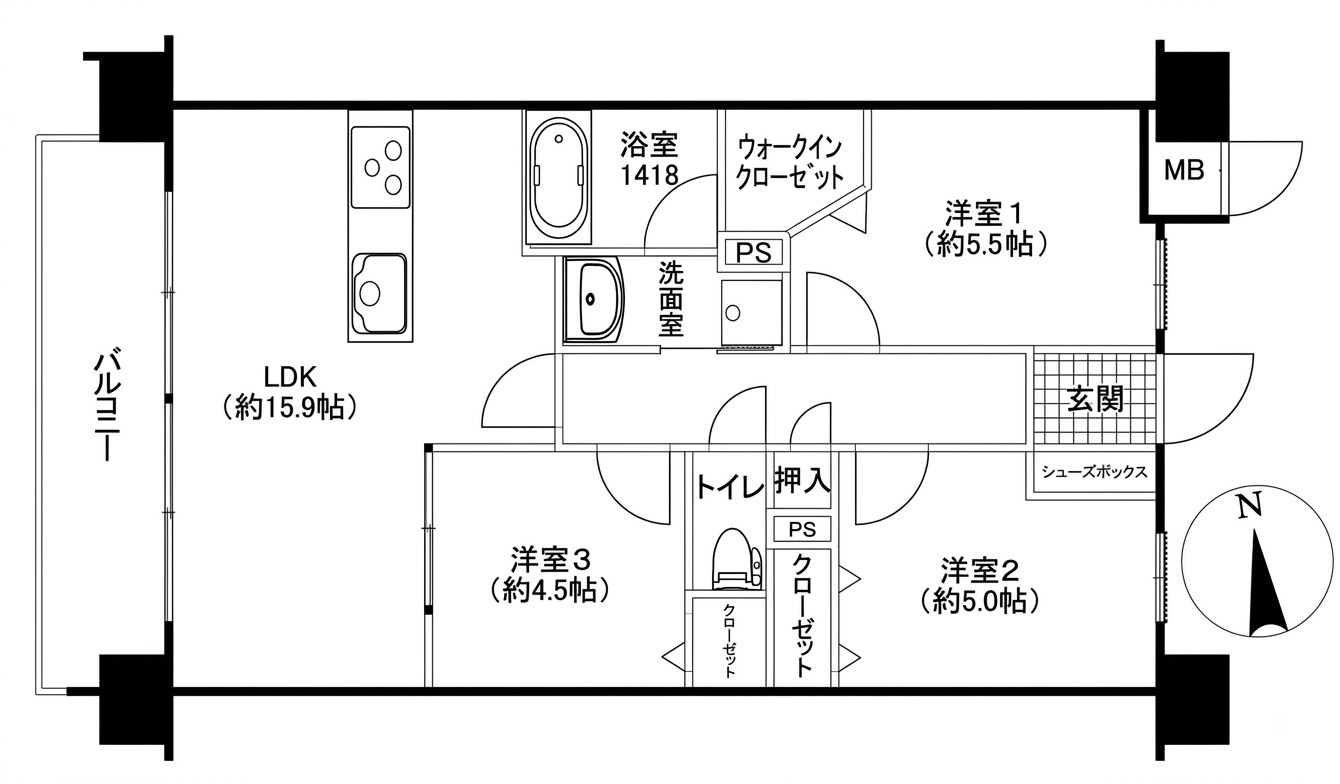 トラストレジデンス西鉄久留米駅の間取り