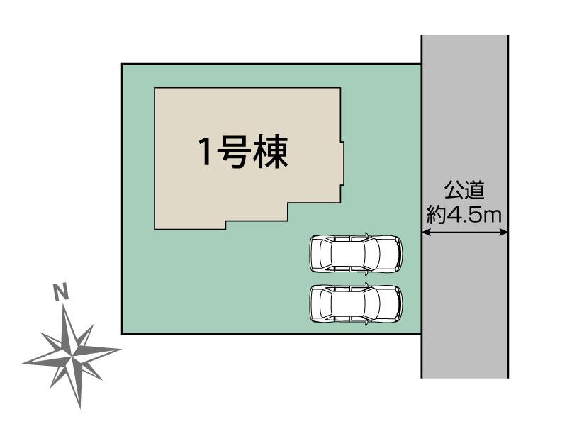 取手市吉田　新築戸建の区画図|広々敷地で自由な暮らし。駐車も快適に、日常がワンランク上に。