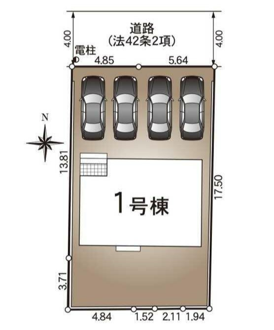 磐田市見付　第9の区画図|1号棟の区画図になります。