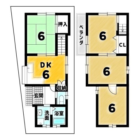 右・太秦安井西裏町の間取り