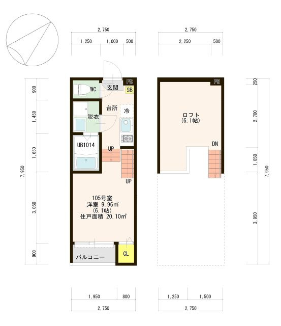 福岡市南区横手２丁目のアパートの間取り