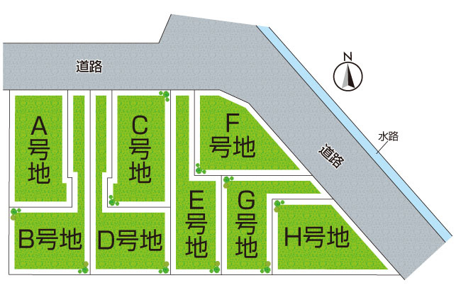 豊中市利倉西　売土地の区画図|全８区画