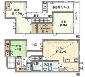 高蔵寺町５丁目戸建の間取り