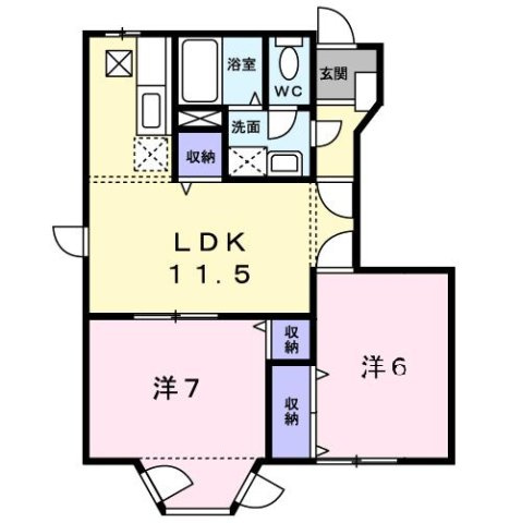 アンソレイエメゾン一号館の間取り