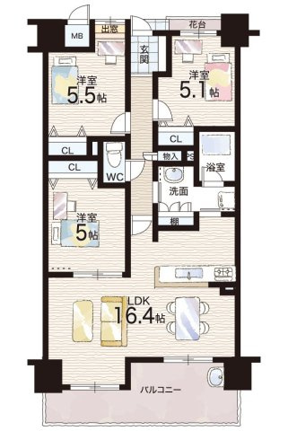 ディアステージ宝塚清荒神の間取り