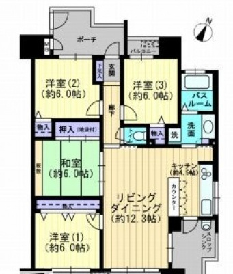 【間取り】 | サーパスシティ西古松公園二番館