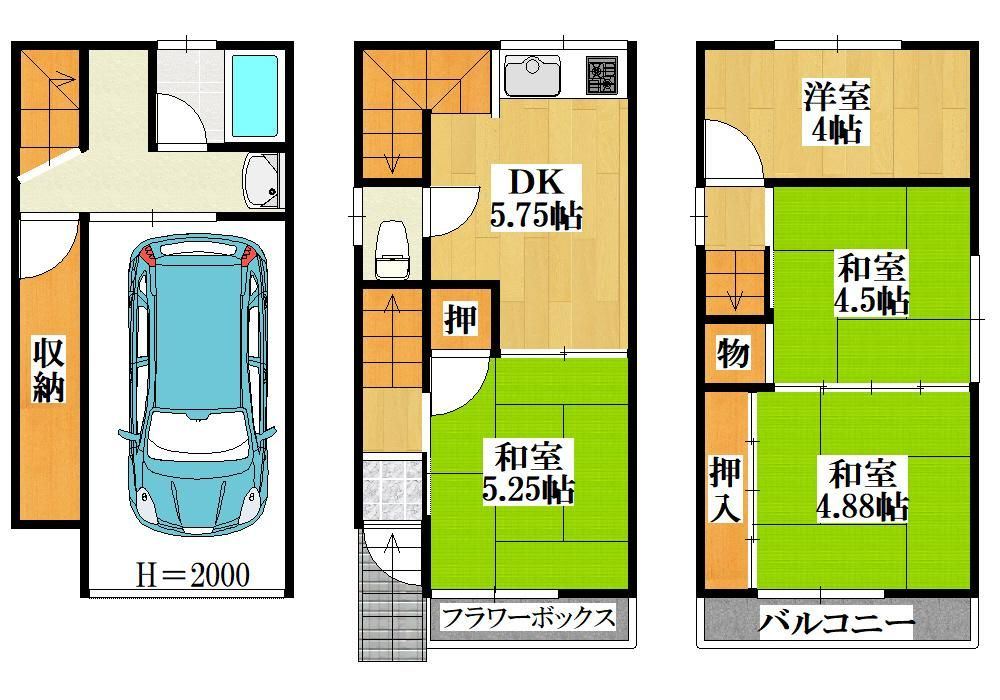 甲斐田東町貸家の間取り