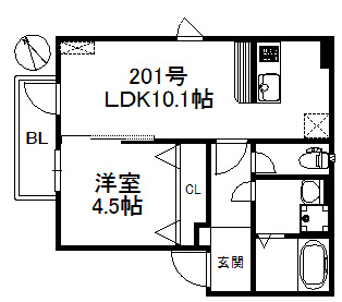 グランヒル箱崎の間取り|使いやすい間取りです。