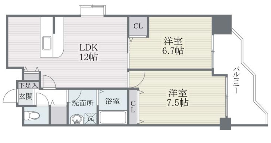 リュミエール博多の間取り|使いやすい間取りです。