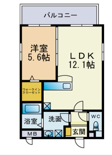 クレセント美野島の間取り|使いやすい間取りです。