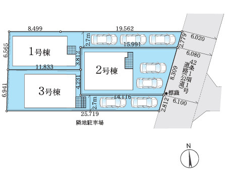 藤沢市善行坂2期　新築戸建　全３棟3号棟の区画図