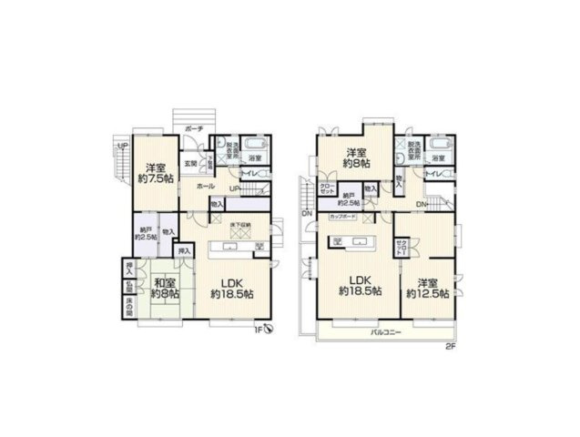 知多市新知東町１丁目　中古戸建の間取り