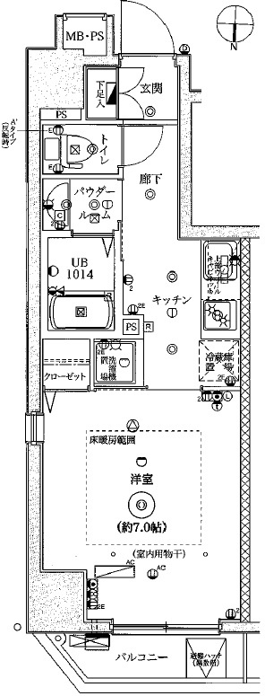 フェルクルールプレスト文京湯島の間取り