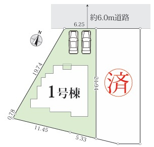 グラファーレ　岡崎市上地2棟の区画図|ゆとりある区画設計で、家族全員の暮らしにフィットします。暮らしやすさを重視した区画です。									
									
