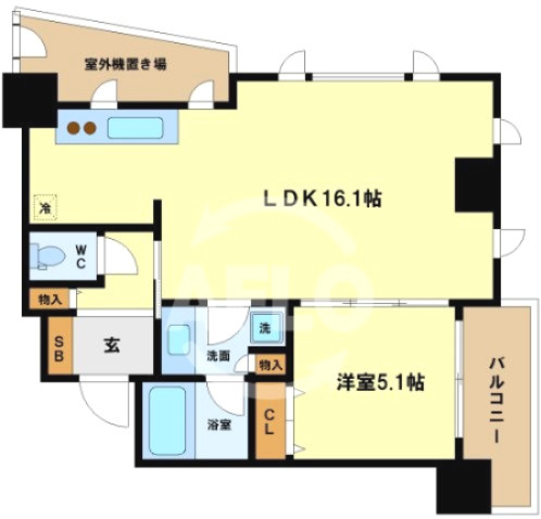 クロスレジデンス大阪新町　堀江小学校区の間取り|ベルファース大阪新町　間取り