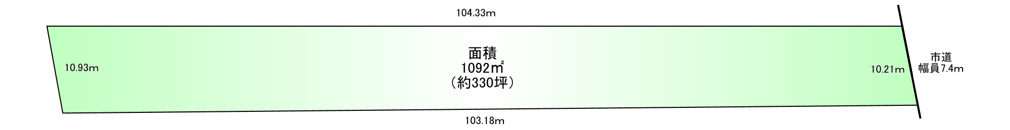 橿原市膳夫町の土地図|土地面積：1092㎡