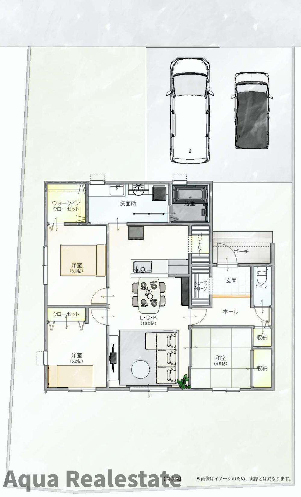 高松市下田井町の新築一戸建の間取り