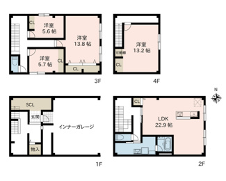 【間取り】 | 新潟市中央区古町通十番町 | 4LDK＋SCLの間取りです
駐車スペース2台可

