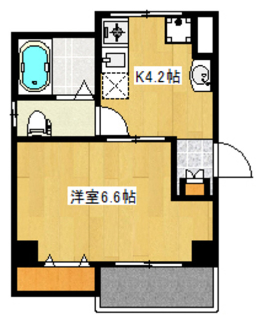 ロイヤルシティ西日暮里の間取り|バス・トイレ別の1K間取りです☆