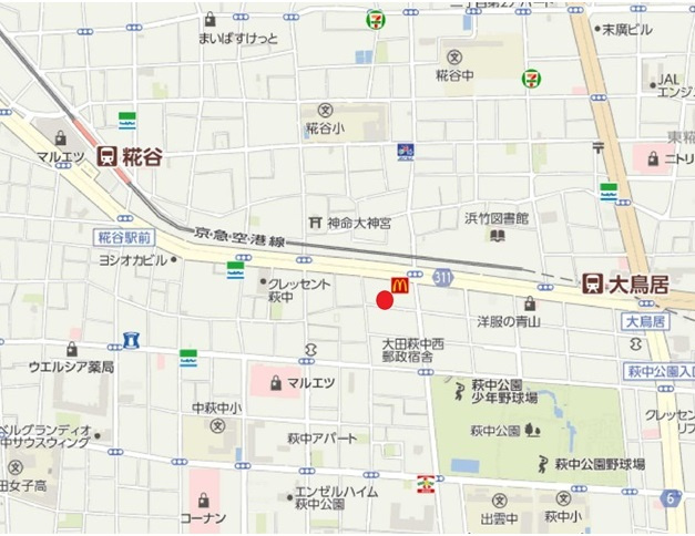TLRレジデンス大鳥居の地図