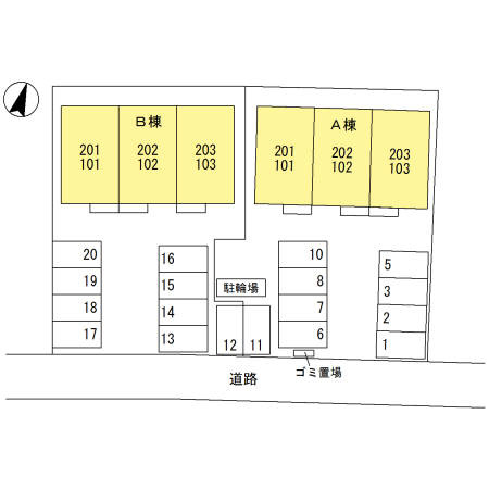 ボンジュール相模大野Bの地図