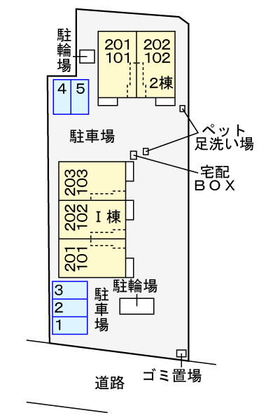 グランドソレイユⅡの駐車場