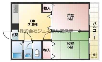 【間取り】 | 香里大西コーポ
