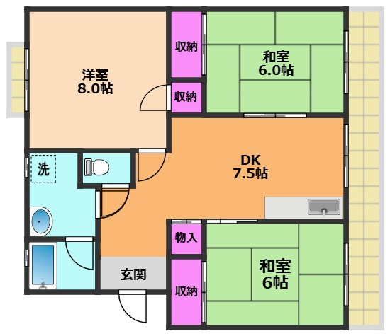 メゾンティック2の間取り