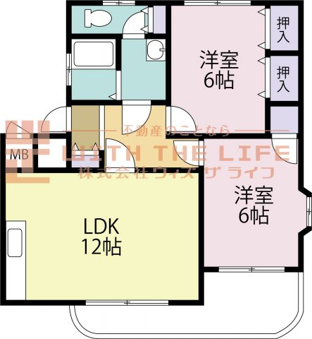 岩井川タウンハウスⅡ【10,000円キャッシュバック対象物件】の間取り|間取り図です
