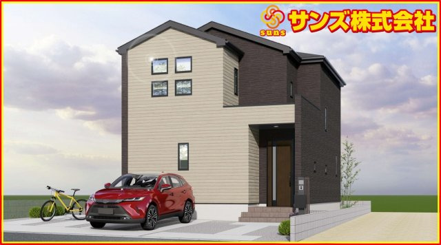 郡山市台新１丁目　　　１号棟　　　開成小学校、郡山第１中学区の外観パース|北西側から見た外観CGパース♪
