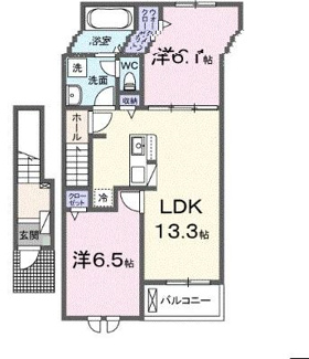 【間取り】 | ベル　ヴィラージュ　Ｂ