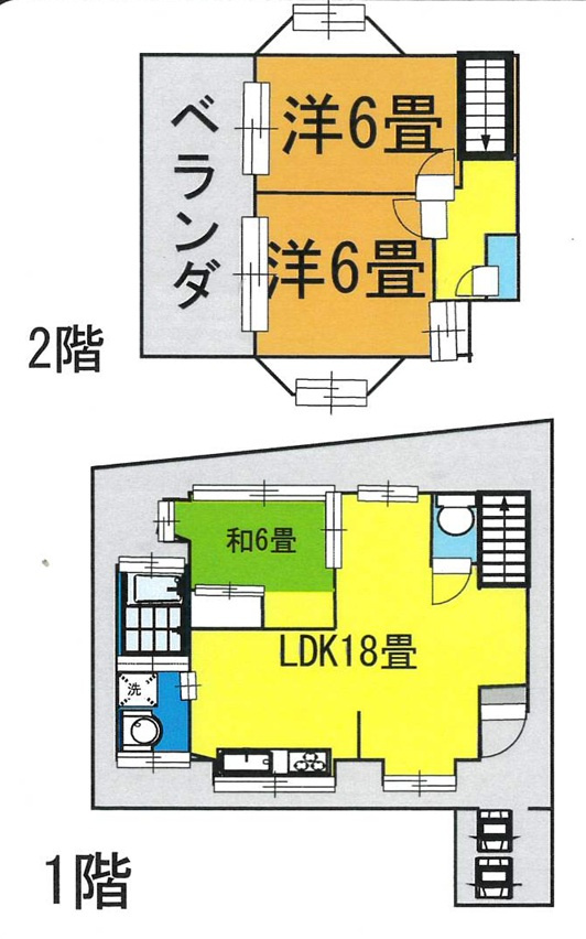 宜野湾市長田三丁目中古住宅の間取り
