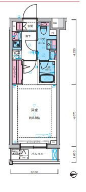 【間取り】 | ガリシア旗の台 | 大きなものも収納できそうです