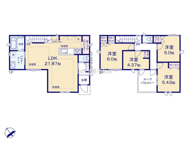 《仲介手数料無料》板橋区成増４丁目39-5新築一戸建て‎クオリティアの間取り