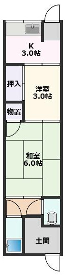 【間取り】 | 岸部南連棟貸家