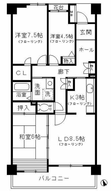 コーポレート小金井梶野通り５号棟の間取り