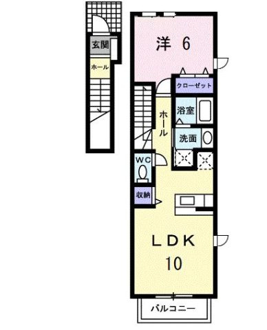 ボヌール・ラコンテの間取り|1LDKです