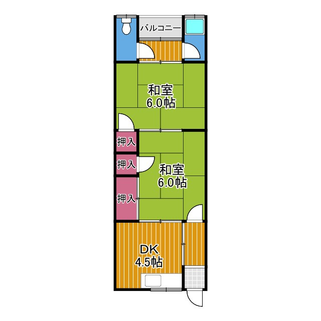 東阪田文化住宅の間取り
